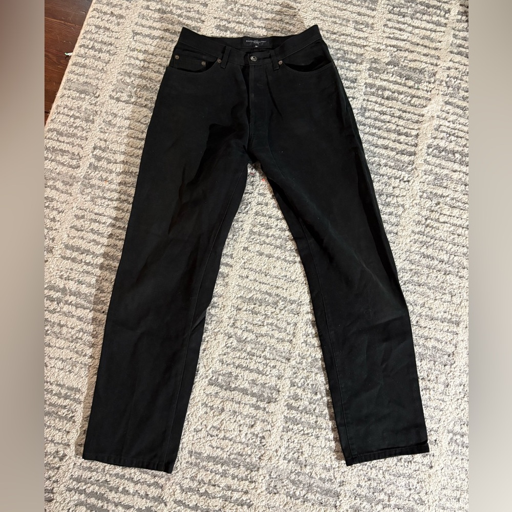 French connection black straight leg button fly jeans size 30